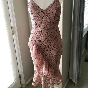 Crochet drill midi dress